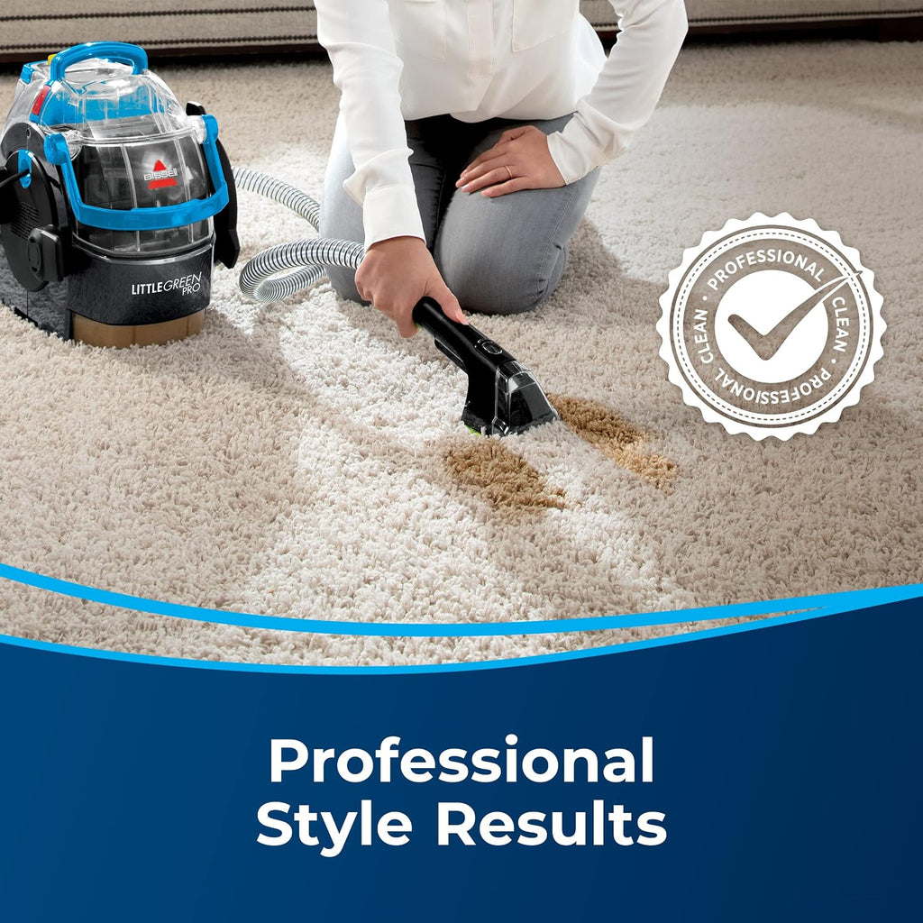 Bissell Little Green Pro Portable Carpet & Upholstery Cleaner and Car/Auto Detailer with Deep Stain Tool, 3' Tough Stain Tool, Plus Two 8 oz. Trial-Size Formulas, 3194