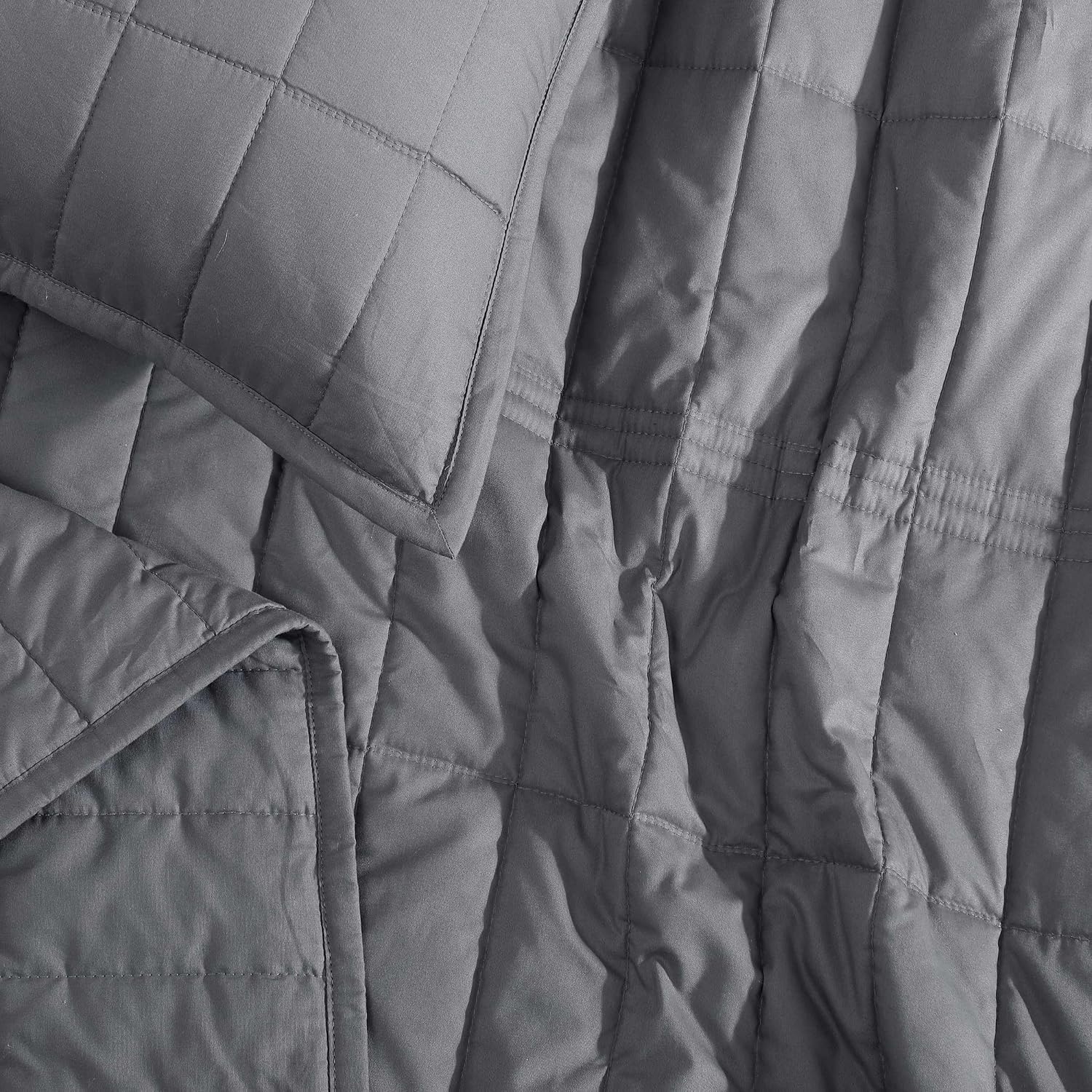 Calvin Klein - Queen Quilt Set, Cotton Percale Weave Bedding with Matching Shams, Crisp & Cool, Oeko-Tex Certified (Washed Percale Graphite Grey)