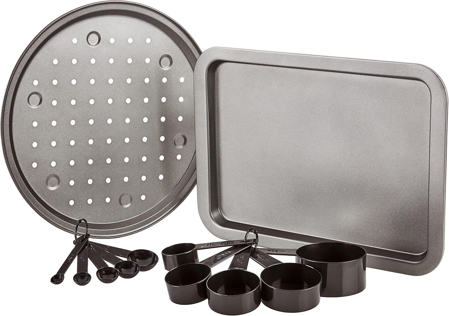 Gibson Home Back to Basics Nonstick Aluminum Cookware Set, 59-Piece, Black