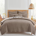 Levtex Home Mills Waffle Full/Queen Quilt Set (88x92in) with 2 Pillow Shams (26x20in) - Cocoa - Cotton Waffle Full/Queen Size Quilt Bedding Set - Lightweight, Soft, Pre-Washed