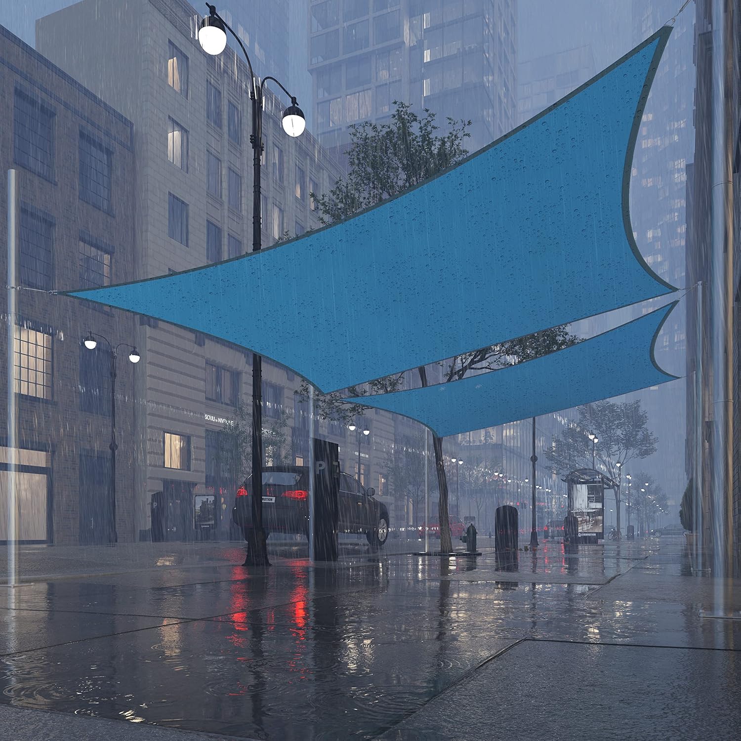 Royal Shade 4' x 11' Blue Rectangle Waterproof Sun Shade Sail RS-SLR Canopy Awning Shelter, UPF50+ 98% UV Blockage UV & Water Resistant, Outdoor Patio Garden Carport (We Make Custom Size)
