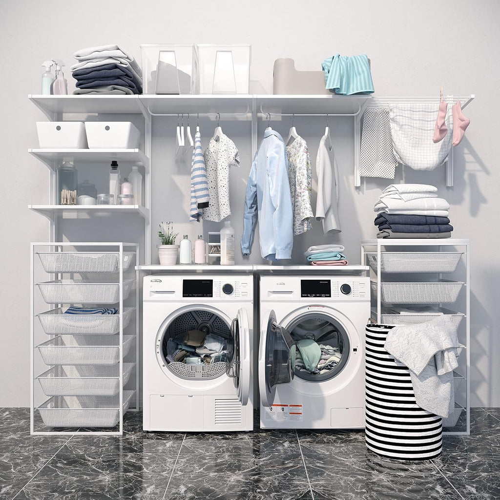 KoolMore Large Capacity Washer + Dryer Bundle - 4.5 Cu. Ft. Front Load Washing Machine [120V] (FLW-5CWH) + 8 Cu. Ft Front Load Dryer [240V] (FLD-8CWH)