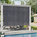 VICLLAX Outdoor Roller Shade (10' W×8' L), Patio Cordless Roller Blinds, Exterior Roll Up Shade with Spliced Design for Patio Porch Gazebo, Grey