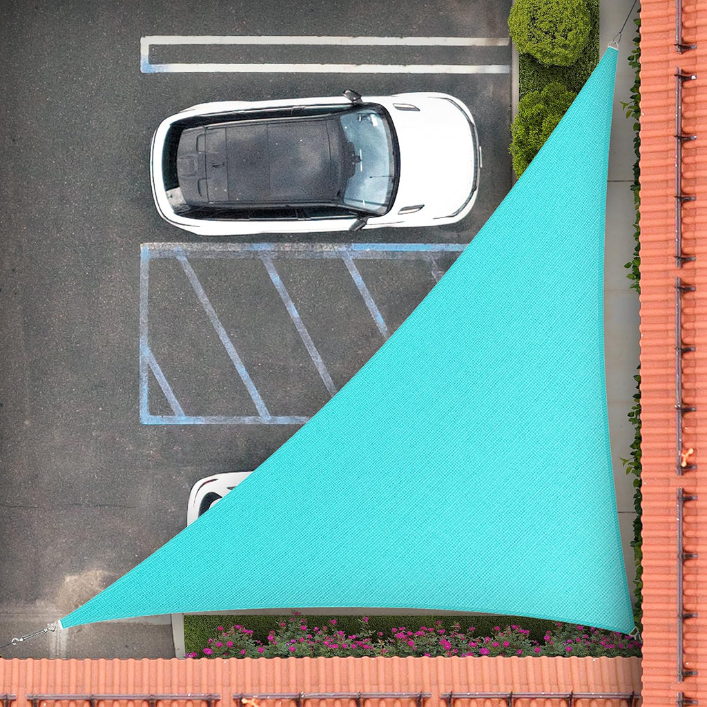 Royal Shade 12' x 20' x 23.3' Turquoise Triangle Sun Shade Sail Order to Make RSTAPRT20, UPF50+ 95% UV Blockage, 200GSM Commercial Standard Heavy Duty, 3 Years Warranty (We Make Custom Size)