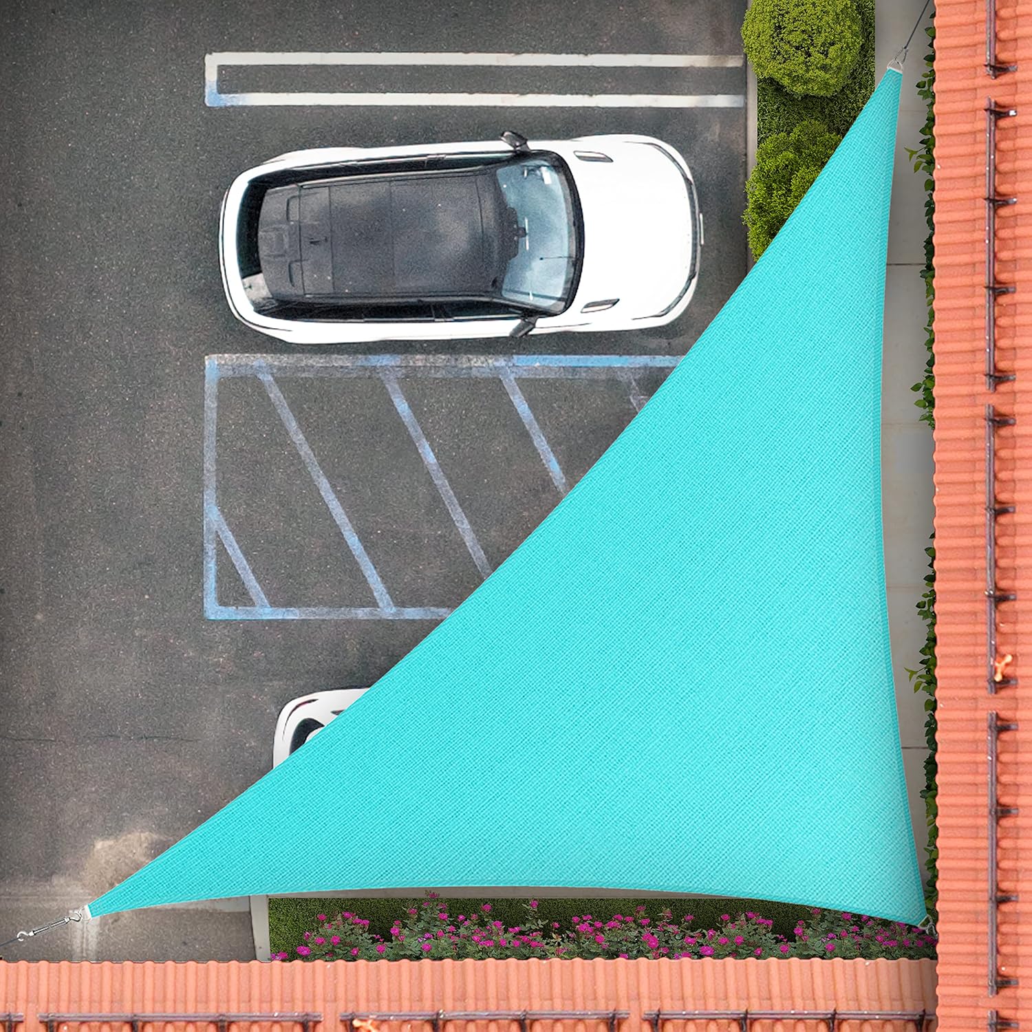 Royal Shade 12' x 20' x 23.3' Turquoise Triangle Sun Shade Sail Order to Make RSTAPRT20, UPF50+ 95% UV Blockage, 200GSM Commercial Standard Heavy Duty, 3 Years Warranty (We Make Custom Size)