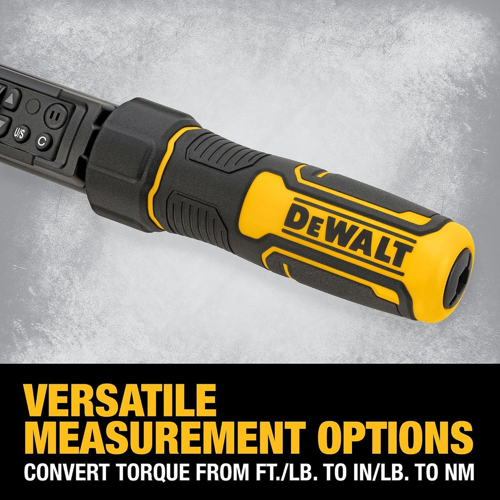 DEWALT Digital Torque Wrench, 3/8 inch Drive, 20-100 FT-LB, with Storage Case (DWMT17061)