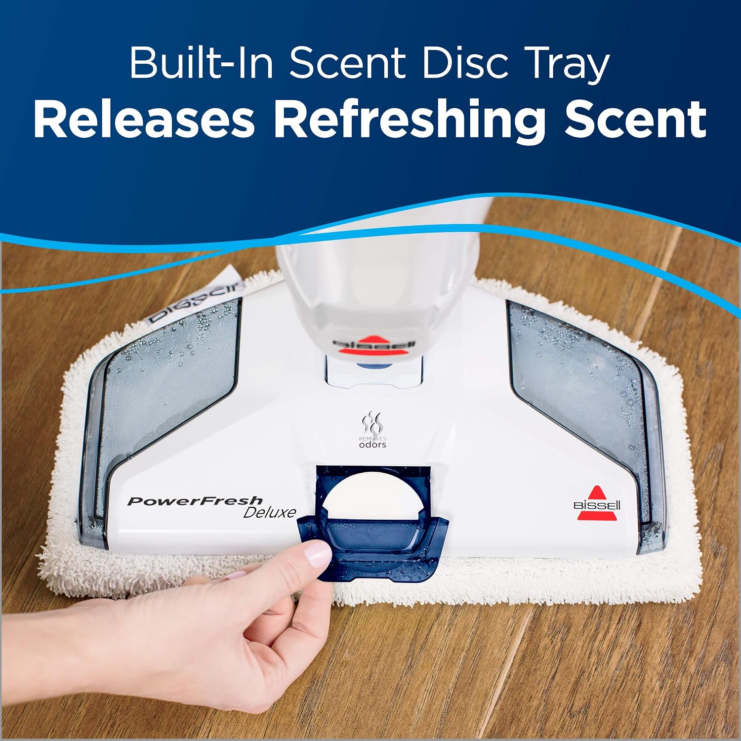 Bissell PowerFresh Deluxe 1806 Steam Mop for Tile, Hardwood & Sealed Floors w/Built‑in SpotBoost Brush, Fast 30‑Second Warm‑Up, Variable Steam Levels, Fresh Scent Discs Compatible