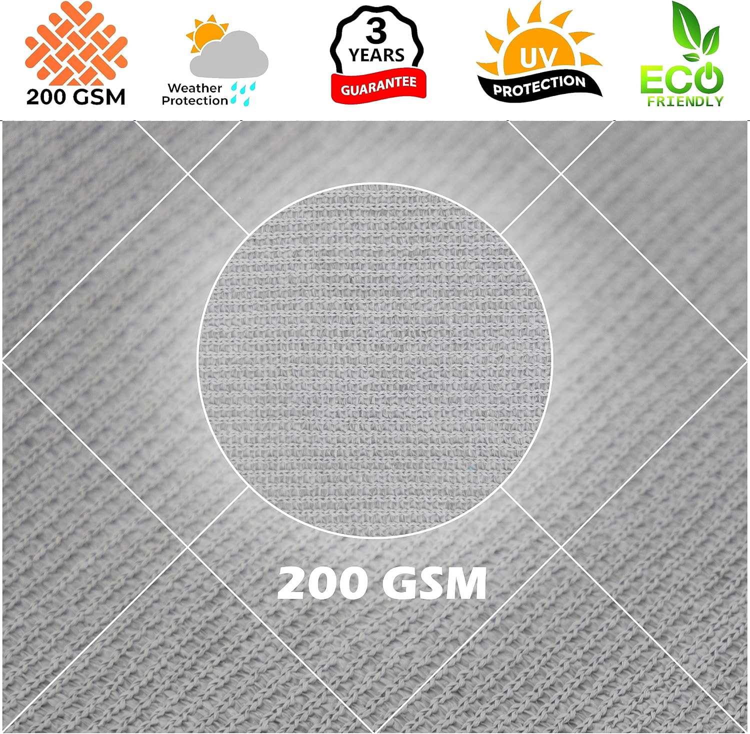Royal Shade 12' x 20'Grey Rectangle Square Sun Shade Sail Order to Make RSTAPS10 Canopy, UPF50+ 95% UV Blockage, 200GSM Commercial Standard Heavy Duty, 3 Years Warranty (We Make Custom Size)
