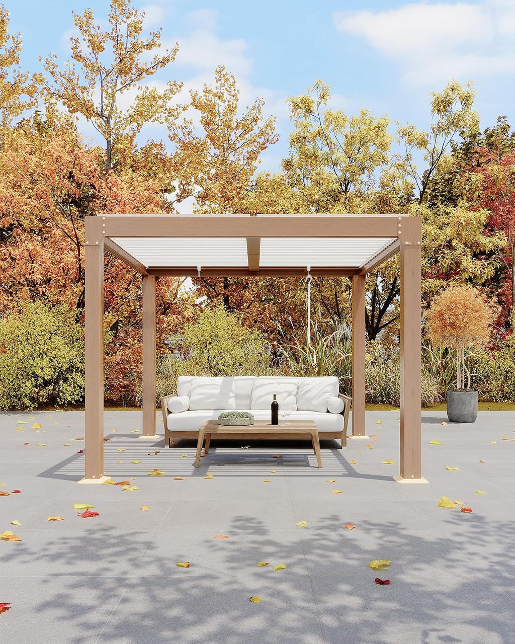 PeakPursuit Louvered Pergola - 10'x10' Outdoor Pergolas with Adjustable Louvered Roof, Reinforced Aluminum Frame, Integrated Drainage System, Outdoor Gazebo for Deck, Patio, Backyard and Garden