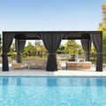 10'×20' Outdoor Louvered Pergola, Aluminum Louvered Pergola Patio with Adjustable Roof for Outdoor Deck, Backyard, Garden (10X20FT)