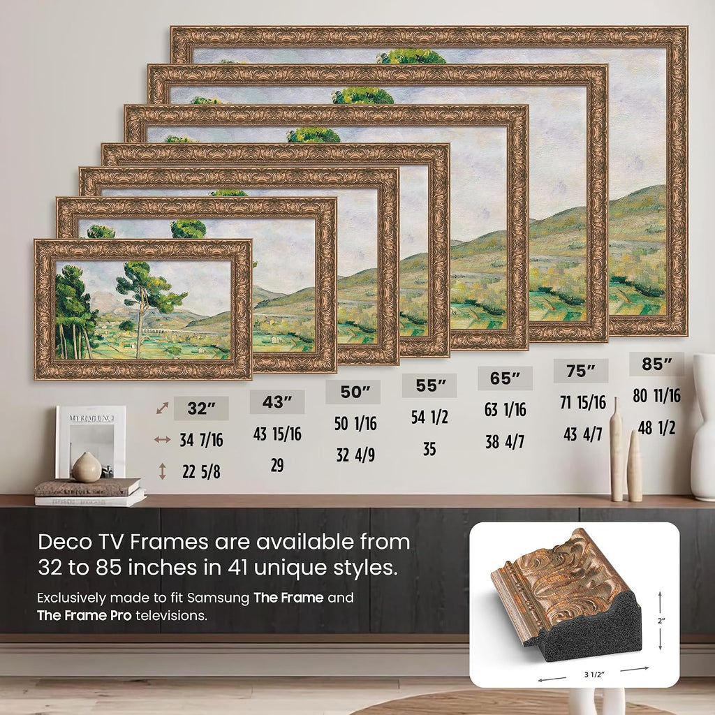 Tuscan Copper 50' Premiere Deco TV Frame - Compatible ONLY with Samsung The Frame TVs (Fits 2021-2026, LS03A, LS03B, LS03C, LS03D, LS03FA)