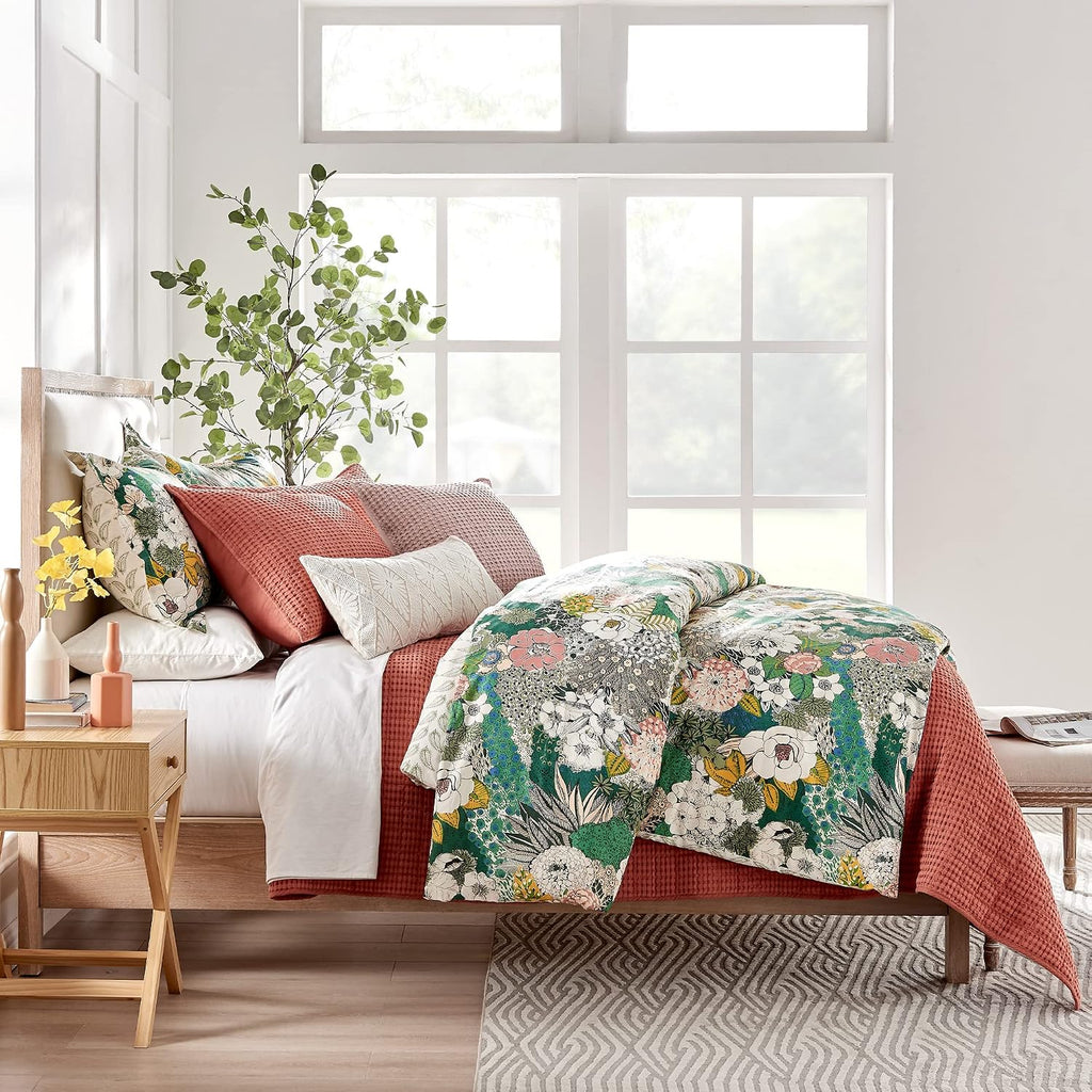 Levtex Home Mills Waffle Full/Queen Quilt Set (88x92in) with 2 Pillow Shams (26x20in) - Adobe - 100% Cotton Full/Queen Size Quilt Bedding Set - Lightweight, Soft, Pre-Washed