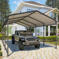 12x20FT Metal Carport, 335LBS Heavy Duty Carport Canopy with Galvanized Steel Roof, 40% Thicker Frame Metal Garage with Reinforced Base, All-Weather Outdoor Storage Car Port for Car, Camping