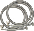 Eastman 5 ft Washing Machine Hose Connectors with Elbows, Pack of 2, 3/4 in FHT x 3/4 in FHT, Braided Stainless Steel, 41065 (Pack of 24)