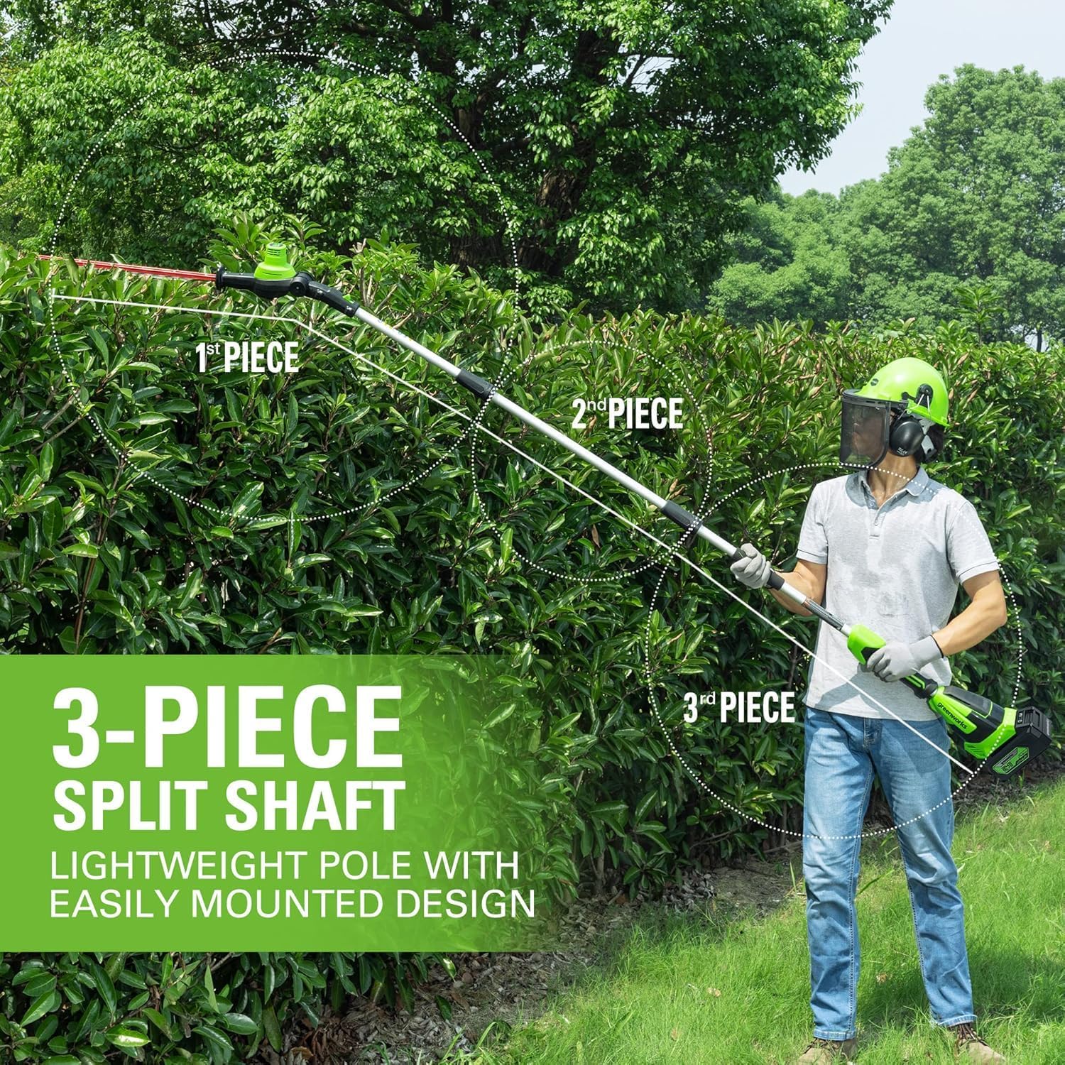 Greenworks 24V Chainsaw,24V Polesaw,Combo Kit(1)2AH Battery, (1) 2A Chargers