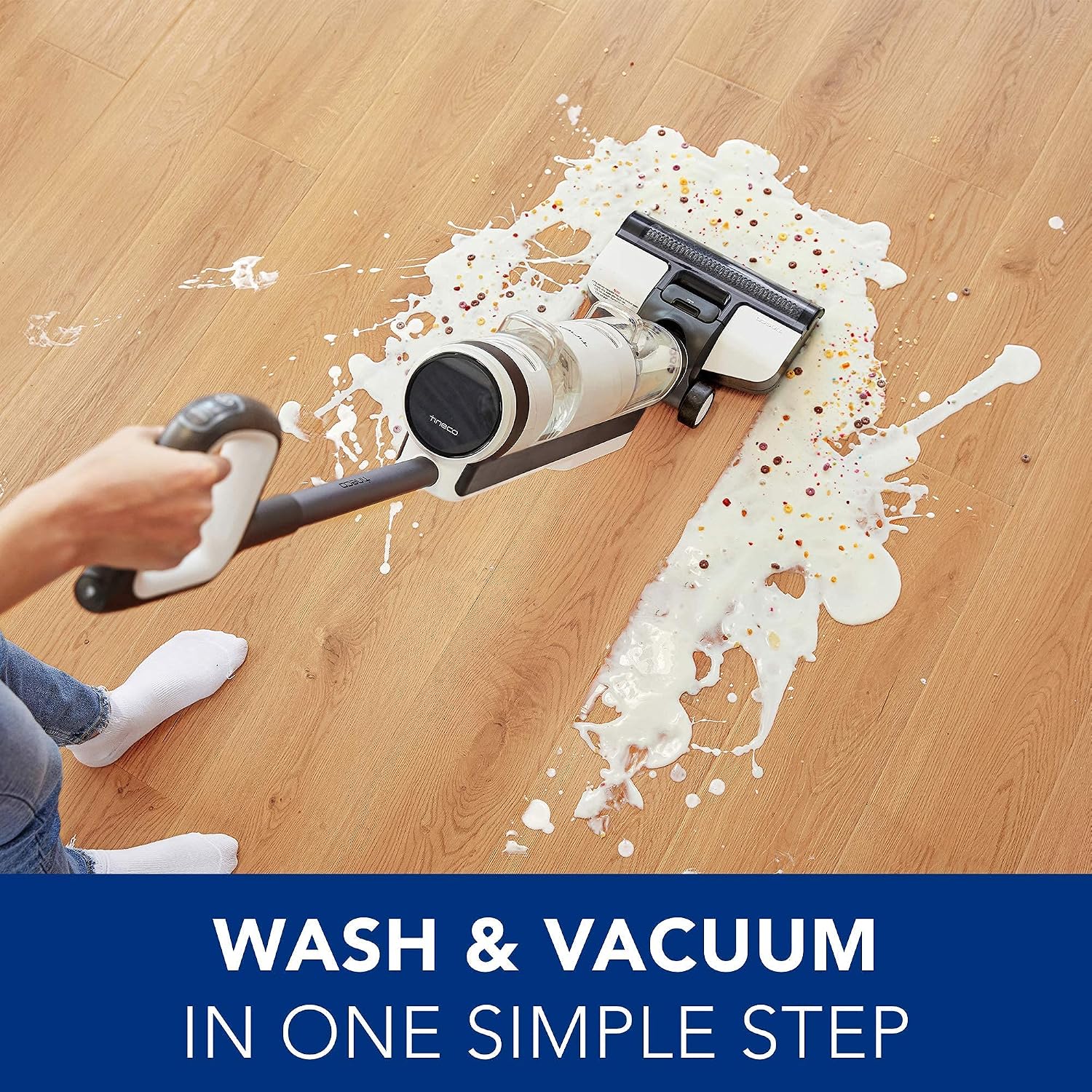 Tineco iFloor 3 Complete Wet Dry Vacuum, Floor Washer, White/Grey (Renewed)