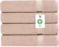 Organic Cotton Luxuriously Plush Bath Sheet Pack of 4 | GOTS & OEKO-TEX Certified | Premium Hotel Quality Towels | Feather Touch Technology|650 GSM Long Staple|Soft, Quick Dry & Ultra-Absorbent