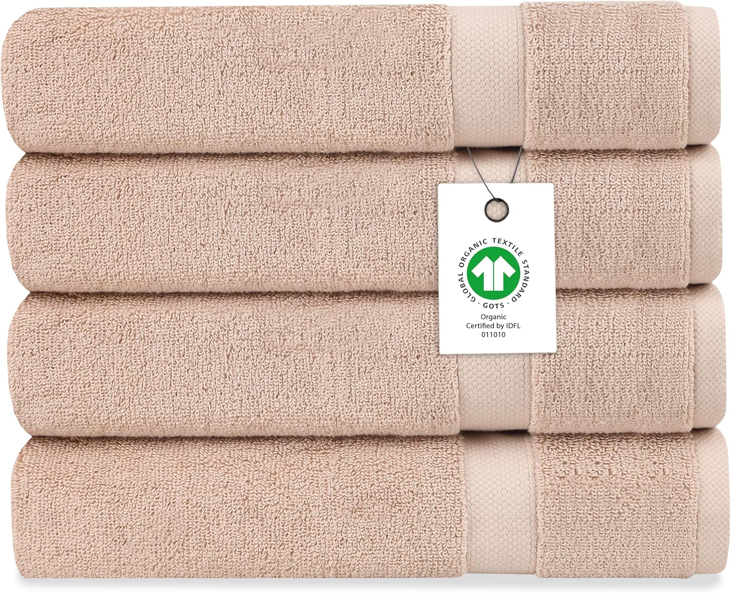 Organic Cotton Luxuriously Plush Bath Sheet Pack of 4 | GOTS & OEKO-TEX Certified | Premium Hotel Quality Towels | Feather Touch Technology|650 GSM Long Staple|Soft, Quick Dry & Ultra-Absorbent