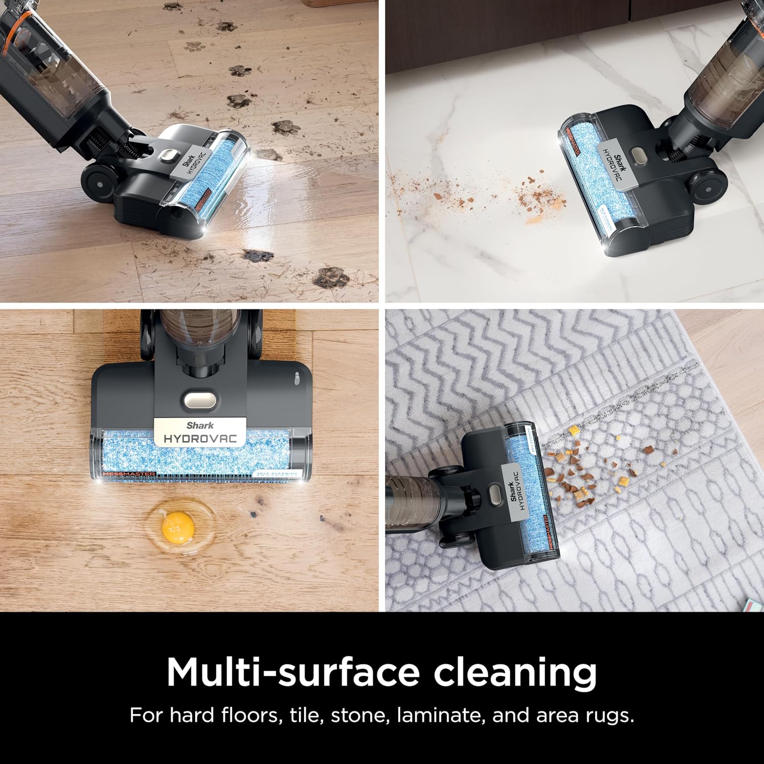 SHARK WD261 HydroVac MessMaster Heavy Duty 3-in-1 Cordless Self-Cleaning Multi-Surface Cleaner, LED Headlights, Lightweight, Powerful Suction, for Hard Floors & Area Rugs, Stone (Renewed)