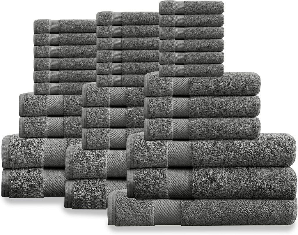 Organic Cotton Luxuriously Plush Towel 33 Piece Set|GOTS & Oeko-TEX Certified|Premium Hotel Quality Towels|Feather Touch Technology|650 GSM Long Staple|Soft, Quick Dry & Ultra-Absorbent