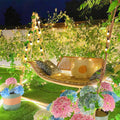 PURPLE LEAF 2 Seat Cloud Swing Chair with Stand and 12 LED Lights Patio Wicker Hanging Swinging for Indoor Backyard Garden Outdoor Hammock Porch Swing, Cushion and Pillows Included