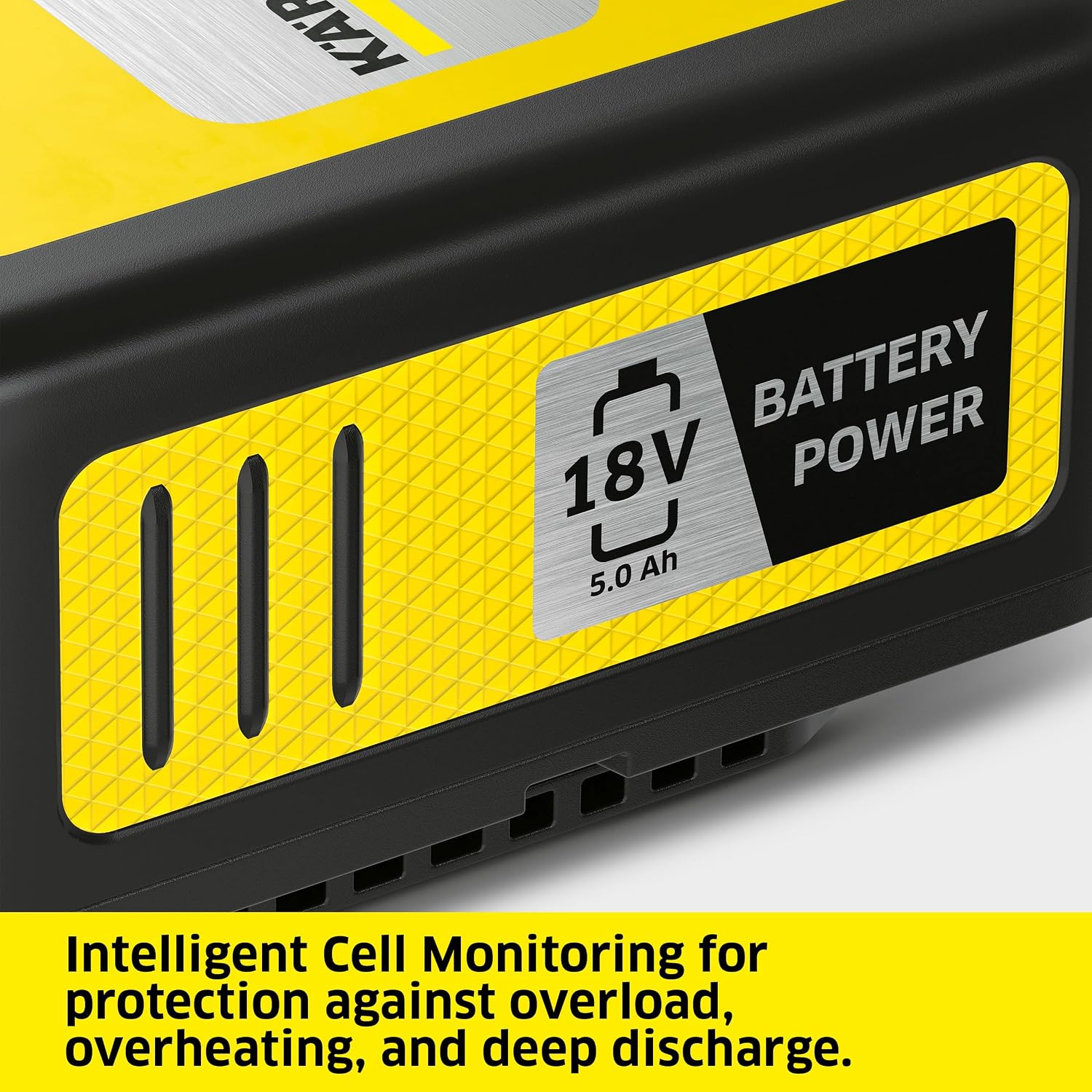 Kärcher Battery Power 18/50, 18 V Battery with 5.0 Ah Compatible Garden Tools, Real Time Technology, Intelligent Cell Monitoring, LCD Display, Lithium-Ion Cells