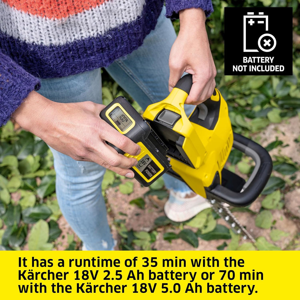 Kärcher HGE 18-45, Cordless Hedge Trimmer, with Rotating Handle and Diamond-Ground Blade - 17' Cutting Length - Tool Only