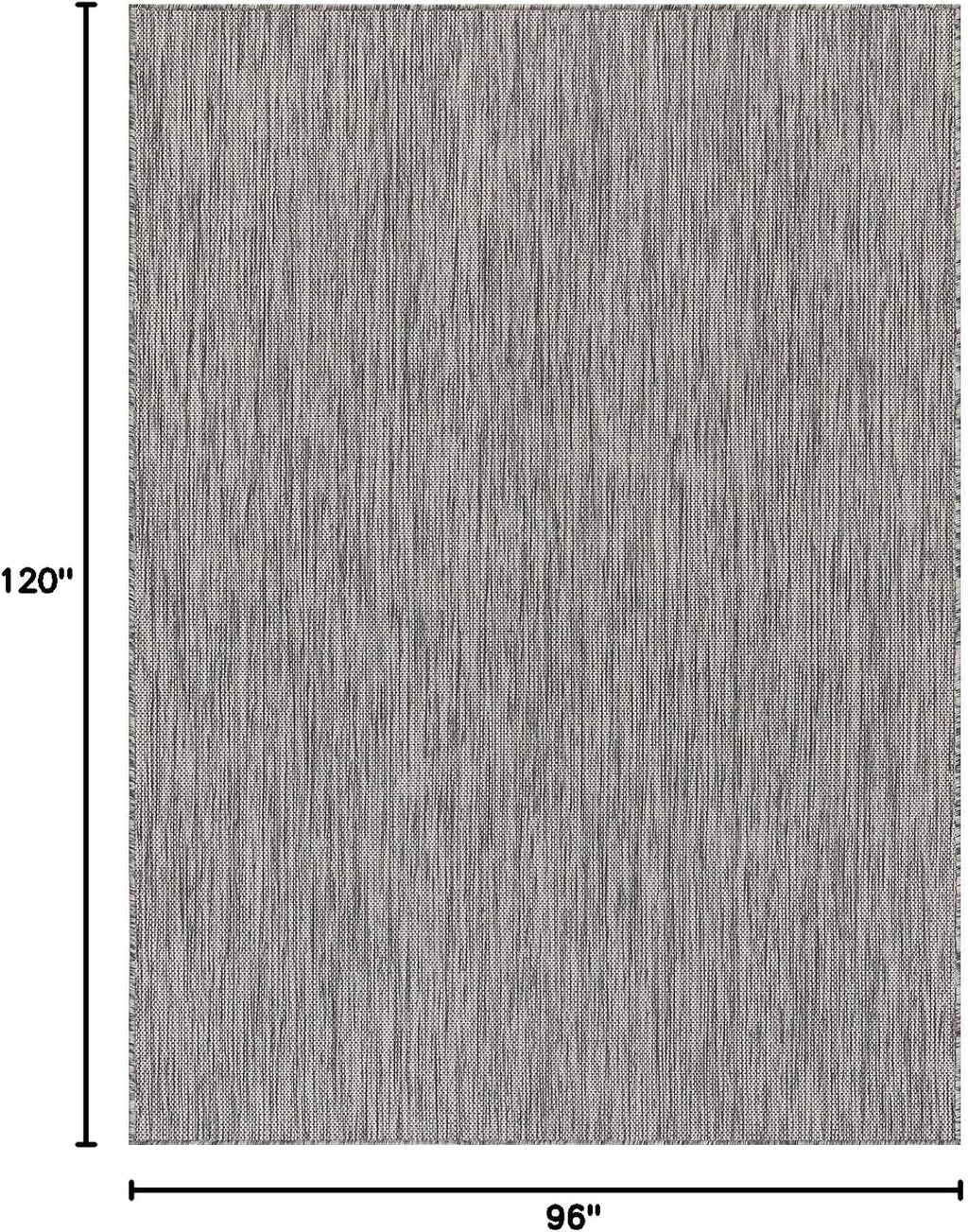 CAMILSON Outdoor Rug 8x10 Modern Area Rugs for Indoor and Outdoor Patios and Porches - Waterproof, Washable, Non-Shedding, Easy-to-Clean Outside Carpet (8 x 10, Solid - Silver Gray)