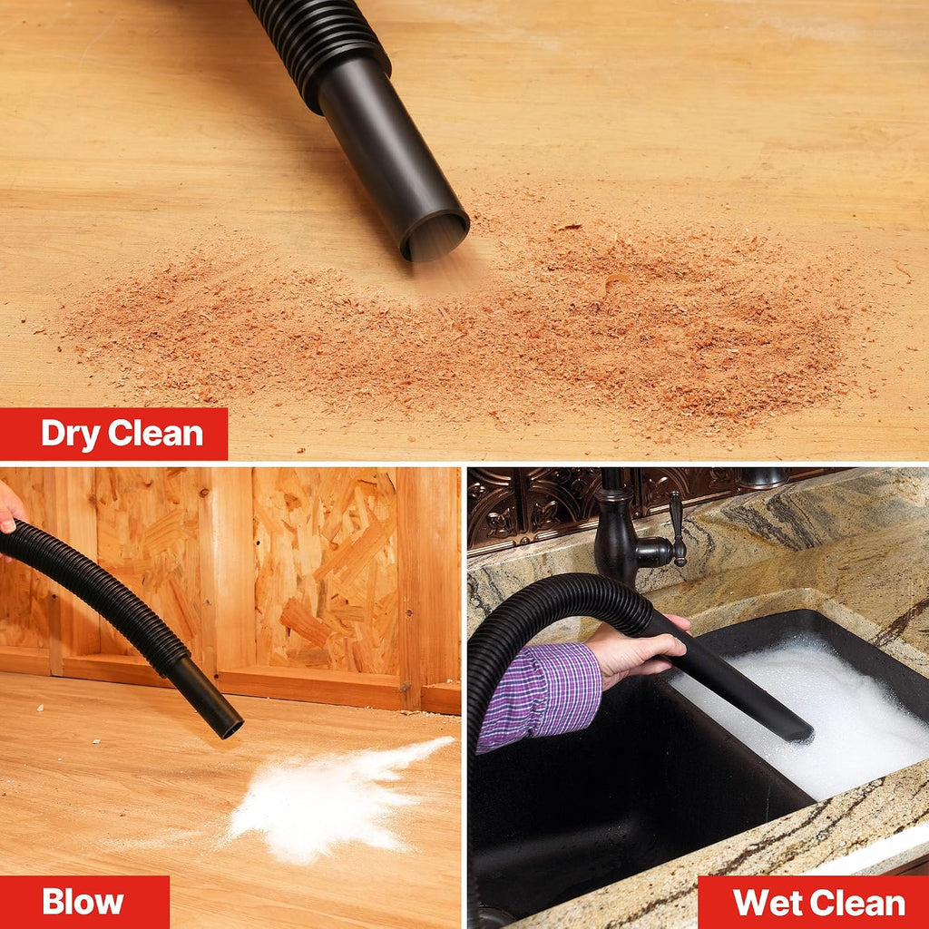 Shop-Vac 5430030 6 Gallon Cordless Wet/Dry Vac, 8.0 Peak Kpa, 1.5 Inch Diameter x 7 Foot Hose, Portable Design for Easy Cleanup in Home, Garage, and Vehicle