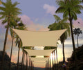 Amgo Custom Size 8' x 21' Beige Rectangle Square Sun Shade Sail UPF50+ AGTAPS10, Order to Make Canopy Awning, 95% UV Blockage, Water & Air Permeable, Commercial and Residential (We Customize)