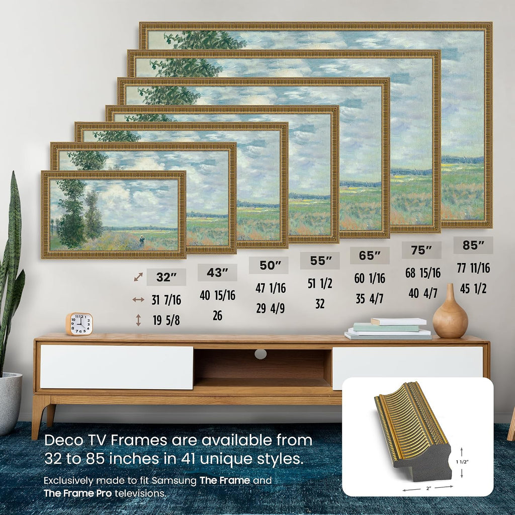 Empire Gold 75' Slim Deco TV Frame - Compatible ONLY with Samsung The Frame TV and Pro TVs (Fits 2021-2026, LS03A, LS03B,LS03C,LS03D,LS03FA,LS03FW)