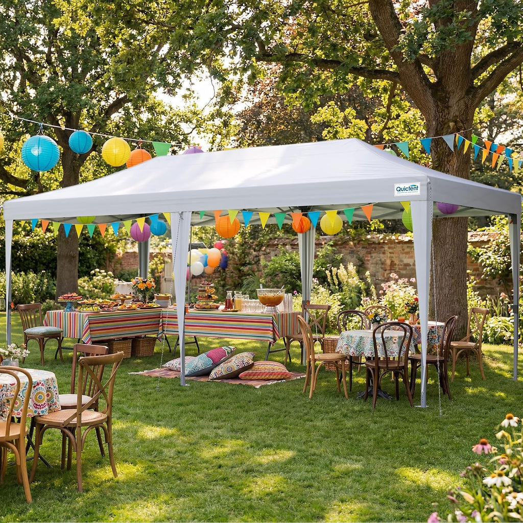 Quictent 10x20 Pop up Canopy Without Sidewalls Easy up Canopy Tent Instant Shelter with Windows for Outdoor Events Parties Weddings Commercials Vendors