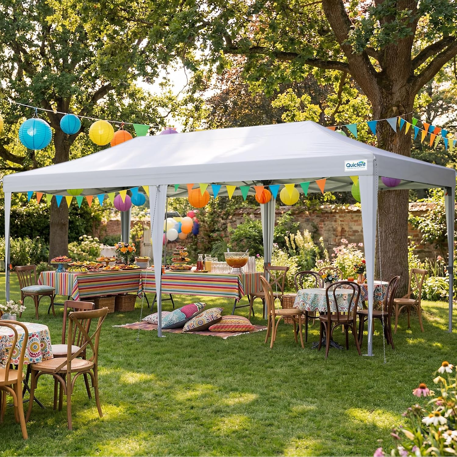 Quictent 10x20 Pop up Canopy Without Sidewalls Easy up Canopy Tent Instant Shelter with Windows for Outdoor Events Parties Weddings Commercials Vendors