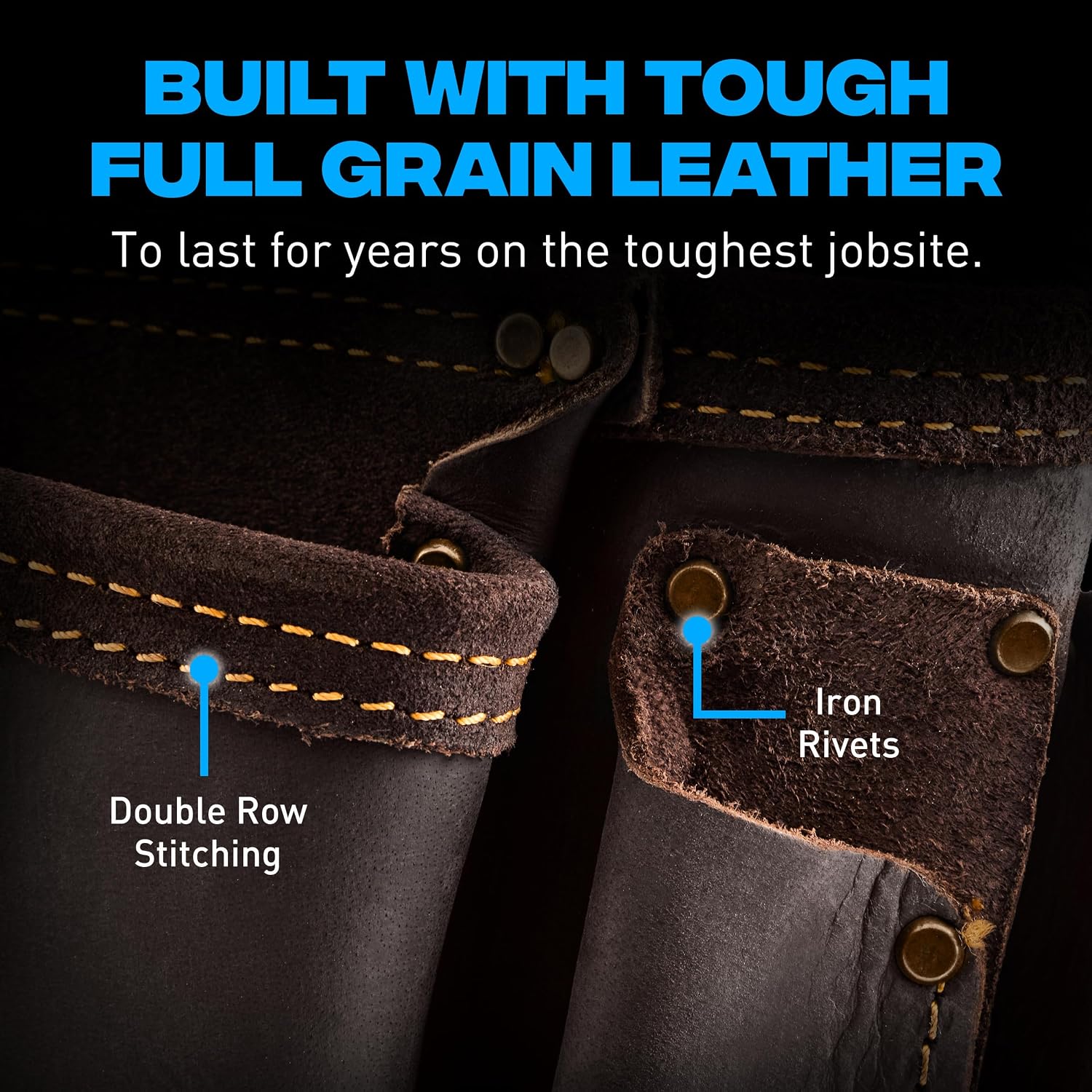 OX Pro Construction Tool Belt with Suspenders - Made of Oil-Tanned Leather with Double-Stitching and Steel Rivets - 22-Pocket Small Tool Belt