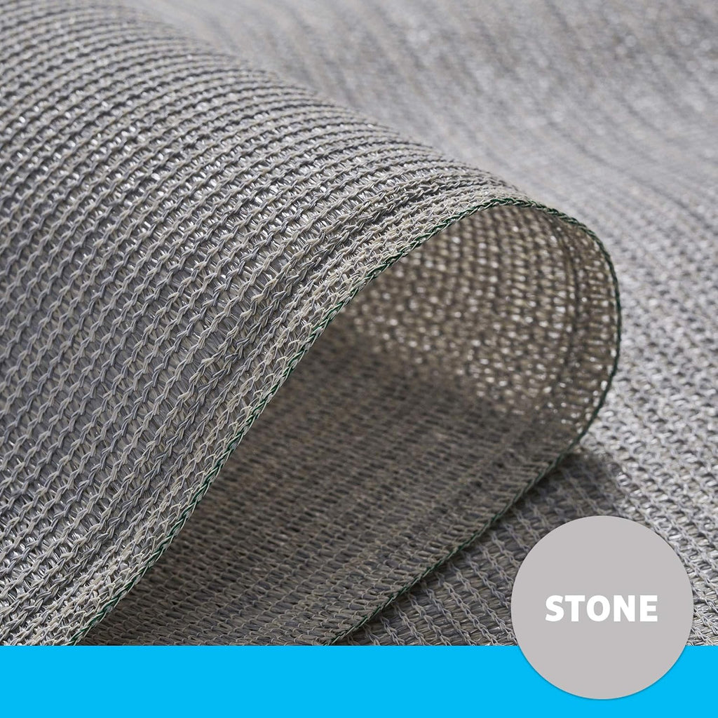 Coolaroo 90% UV Block Heavy Duty Sun Protection Fabric - Breathable Outdoor Shade Cover for Pergolas, Patios, Pets, Vehicles, and Play Areas, Tear-Resistant HDPE, 6ftx50ft Roll, Stone