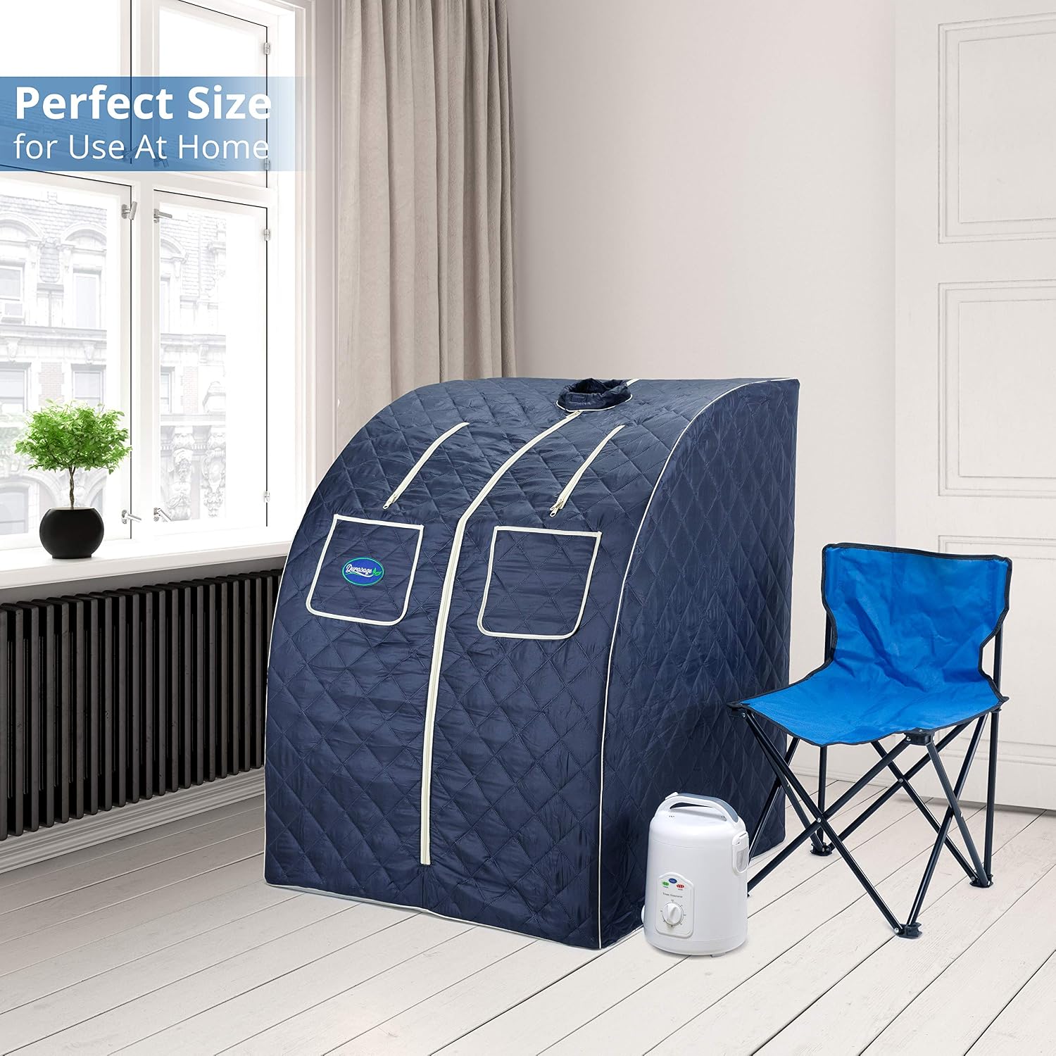 Durasage Oversized Portable Personal Steam Sauna Spa with 800W Steam Generator (Satin Blue)