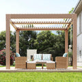 PeakPursuit Louvered Pergola - 10'x10' Outdoor Pergolas with Adjustable Louvered Roof, Reinforced Aluminum Frame, Integrated Drainage System, Outdoor Gazebo for Deck, Patio, Backyard and Garden