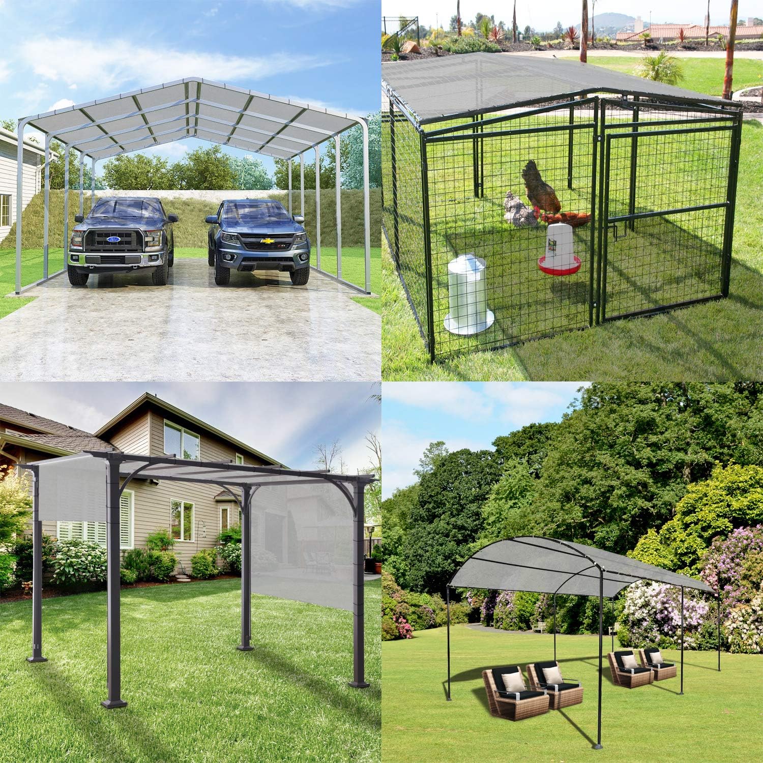 Windscreen4less Straight Edge Sun Shade Sail 11' x 11' Sun Shade Canopy Cover Outdoor with Grommets D-Ring UV Block for Pergola Backyard Patio (Light Gray)