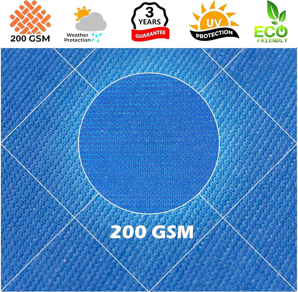 Royal Shade 12' x 20' x 23.3' Blue Right Triangle Sun Shade Sail Order to Make RTAPT18, UPF50+ 95% UV Blockage, 200GSM Commercial Standard Heavy Duty, 3 Years Warranty (We Make Custom Size)