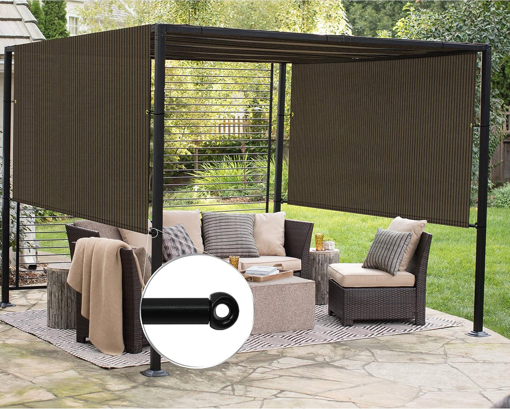 Patio Paradise 9' x 20' Pergola Canopy Replacement Cover Shade Cloth with Grommets Weighted Rods Outdoor Sun Shade Screen UV Block for Gazebo Backyard Deck Porch Balcony, Brown