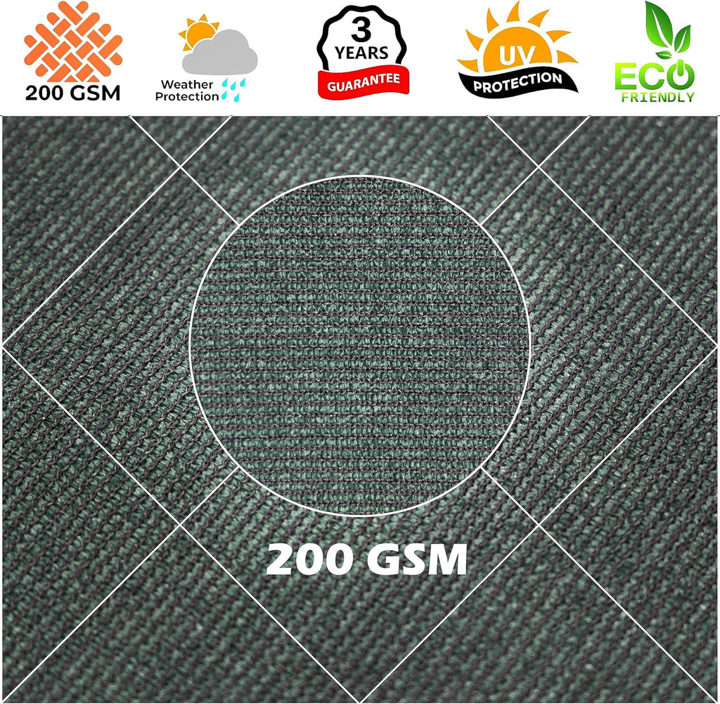 Royal Shade 12' x 14' Green Rectangle Square Sun Shade Sail Order to Make RTAPR1016 Canopy, UPF50+ 95% UV Blockage, 200GSM Commercial Standard Heavy Duty, 3 Years Warranty (We Make Custom Size)