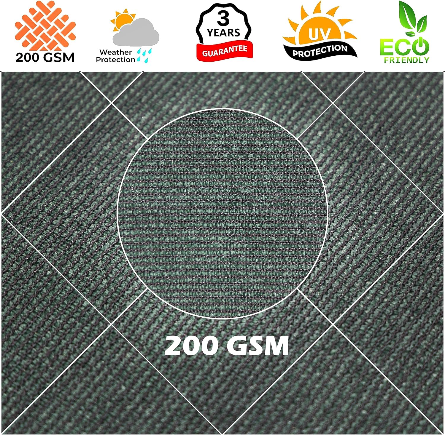 Royal Shade 12' x 14' Green Rectangle Square Sun Shade Sail Order to Make RTAPR1016 Canopy, UPF50+ 95% UV Blockage, 200GSM Commercial Standard Heavy Duty, 3 Years Warranty (We Make Custom Size)