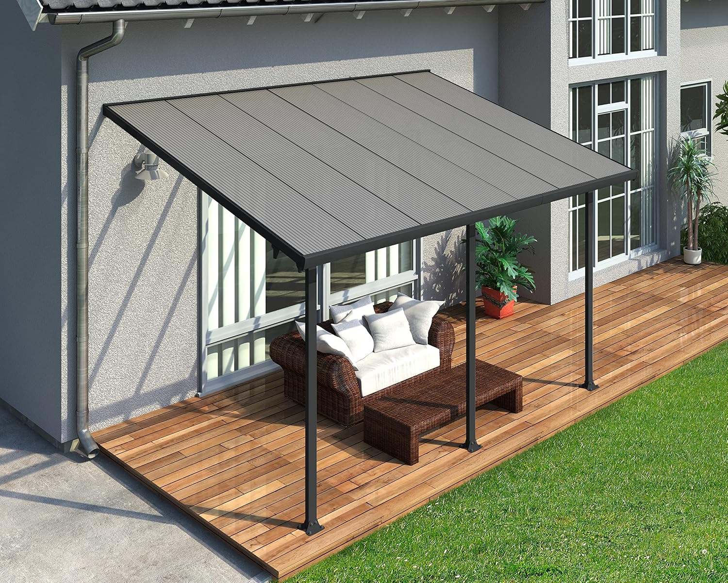 [Palram - Canopia Feria 10' x 14' Patio Cover - Gray]