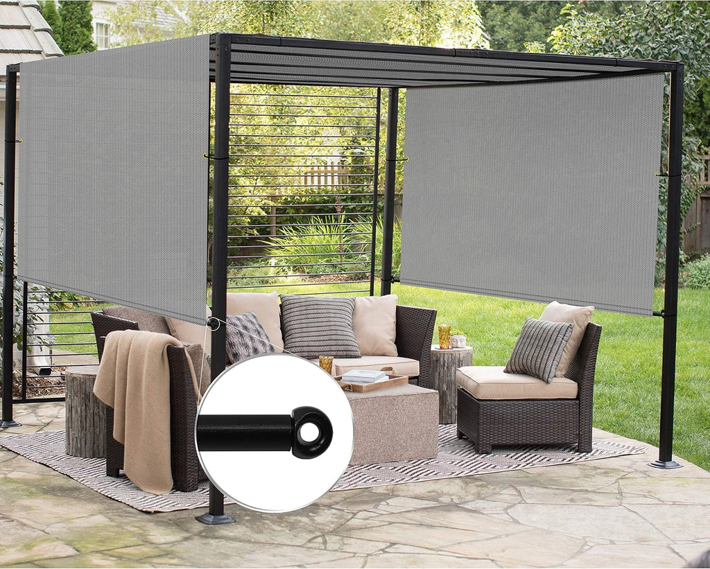 Patio 11' x 4' Pergola Cover Canopy Replacement Shade Cloth with Grommets Weighted Rods Outdoor Sun Shade Screen UV Block for Gazebo Backyard Deck Porch Balcony, Light Gray