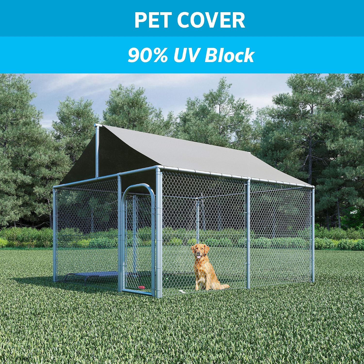 Coolaroo 90% UV Block Heavy Duty Sun Protection Fabric - Breathable Outdoor Shade Cover for Pergolas, Patios, Pets, Vehicles, and Play Areas, Tear-Resistant HDPE, 6ftx50ft Roll, Stone